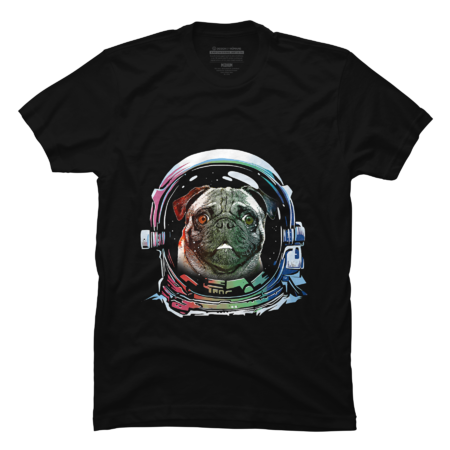 Funny Pug Dog Astronaut  T-Shirt by WinterJJ