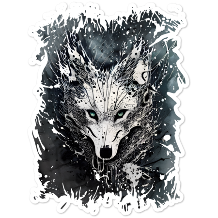 White Wolf Splatter Art by PixaMorph