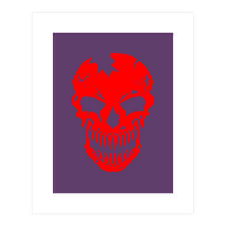 red painted skull by qwertfak