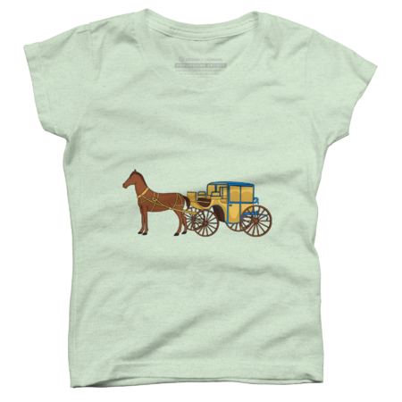 Cute horse and royal carriage illustration by cartoonoffun