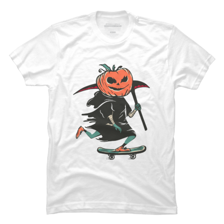 Halloween Grim Reaper Skateboarding by Mangustudio