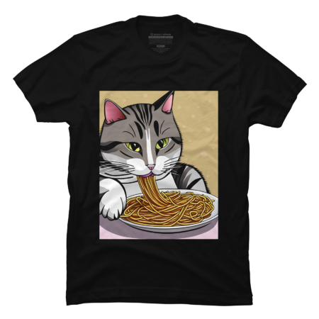 Cat Eating Spaghetti by FlitStudio