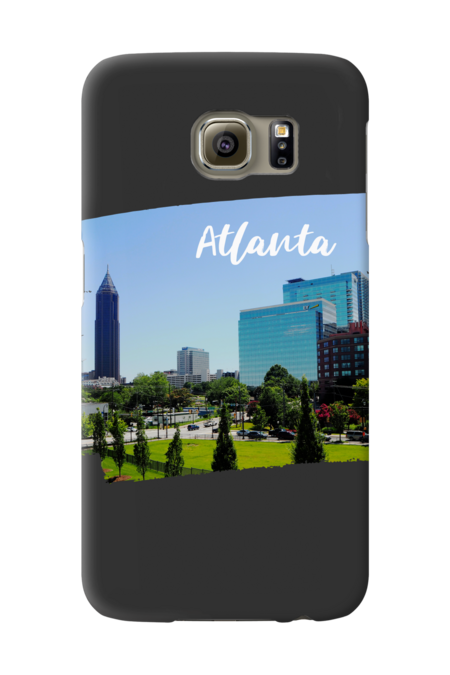 Cool photography of Atlanta Georgia skyline blue sky USA city by BoogieCreates