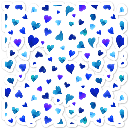 Valentine's Day Hearts - blue by Wackapacka