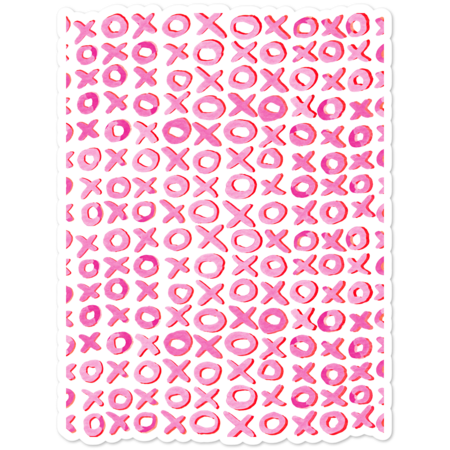 Xoxo pattern - pink and red by Wackapacka