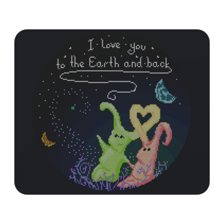 I love you to the Earth and back. A Pixel art drawing