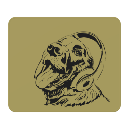 Dog in headphones by Mammoths