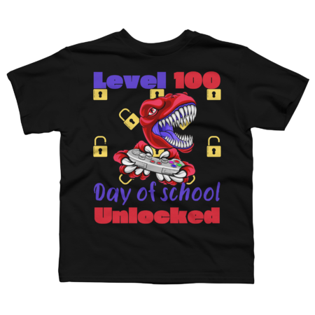 100th Day Of School T-Rex For Gamer Kids Boys Happy 100 Days by Rexregumdesign