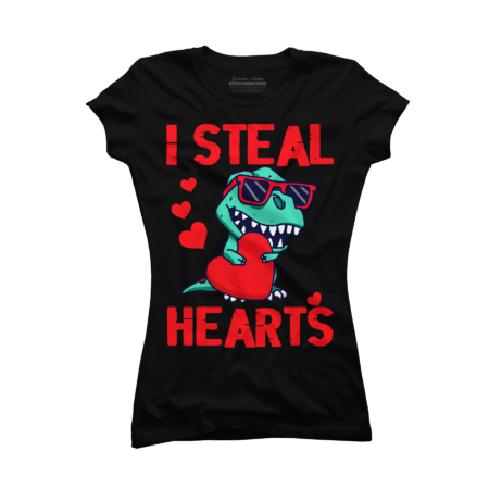 I Steal Heart Funny Dino Dinosaur Valentine Day by GrafiksByChawki