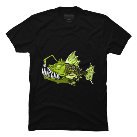 Funny green Anglerfish T-Shirt by Rainyfern