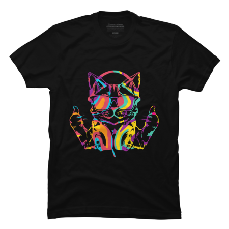 Cat with HeadphonesT-Shirt by Ajninkai