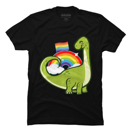 LGBT Gay Lesbian Pride Love Rainbow Brontosaurus Dinosaur by Sharpmichelle