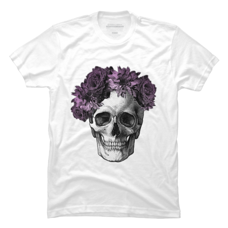 Halloween Floral Skull  T-Shirt by Merih