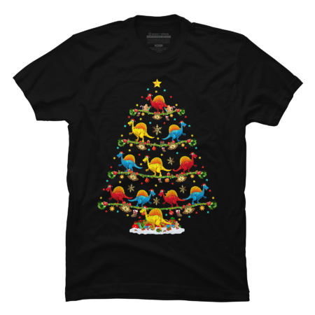 Santa Dinosaur Christmas Tree T-Shirt by Cyanidie