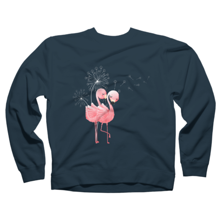 Flower Dandelion Pink Flamingo T-Shirt by Cyanidie