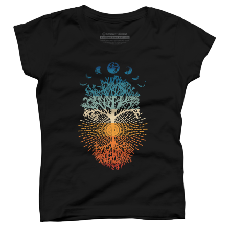 Phases of the Moon Tree Of Life Retro by Lawnurse