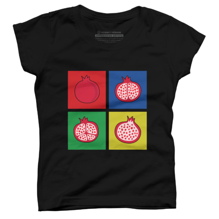 Retro Pomegranate Tropical Fruit T-Shirt by Ajninkai