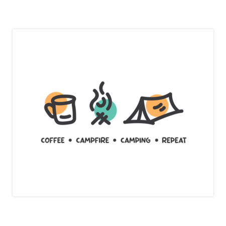 Coffee Campfire Camping Repeat by moneline