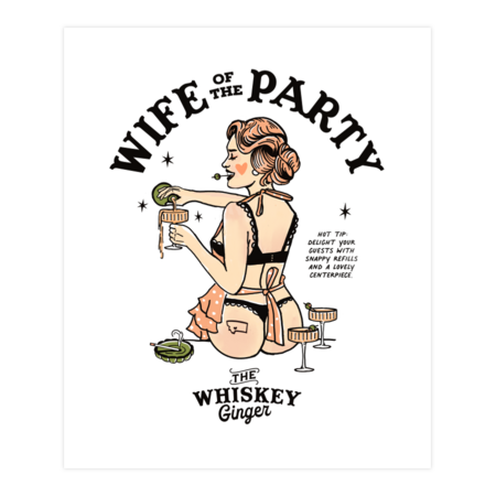 Wife Of The Party: Funny Vintage Rockabilly Pinup Mixing Martini by TheWhiskeyGinger