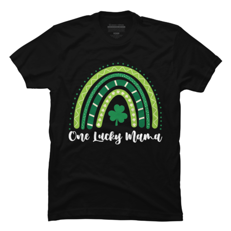 One Lucky Mama Matching Family St Patricks Day Mama T-Shirt by catbestdesign