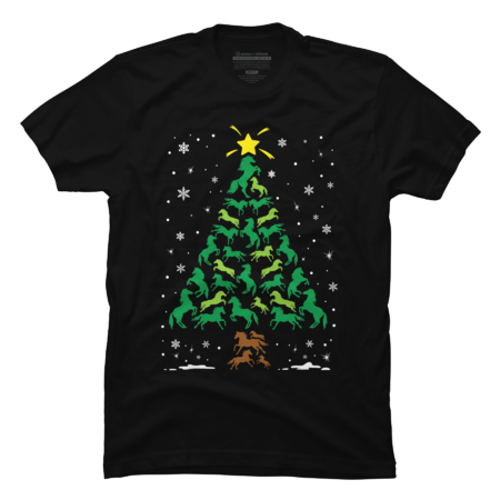 Horse Christmas Tree T-Shirt by Bloemsgallery
