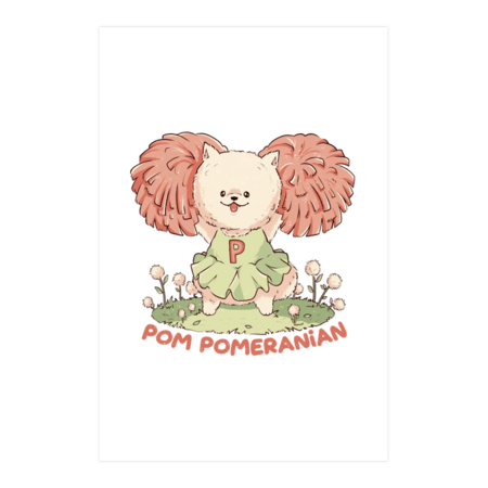 Pom Pomeranian - Cute Cheerleader Dog Gift by EduEly