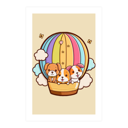 3 Puppies in a Balloon by Koalafish