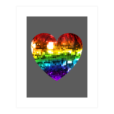 Rainbow Disco Ball Heart by melvilles