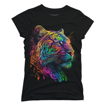 Rainbow Tiger Head Wild Animal Graphic by AlexaMerch