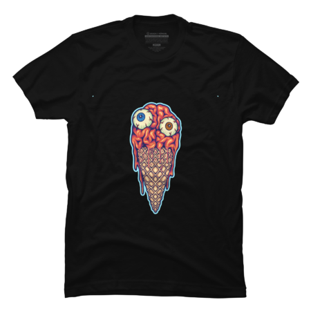Freezing brain ice cream cone with eyeballs apparel design by ArtGraris