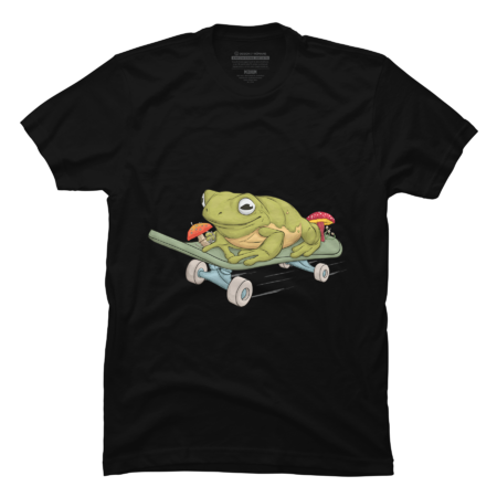 Frog Skateboard Skater T-Shirt by RachelMcNeil