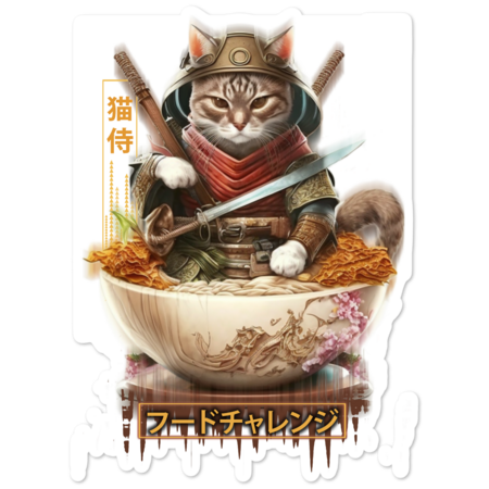 Ramen Meowster Samurai cat by MohamedKhalid