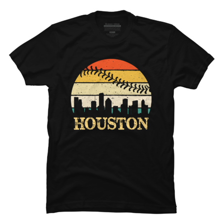 Vintage Houston Skyline Baseball by KenDS