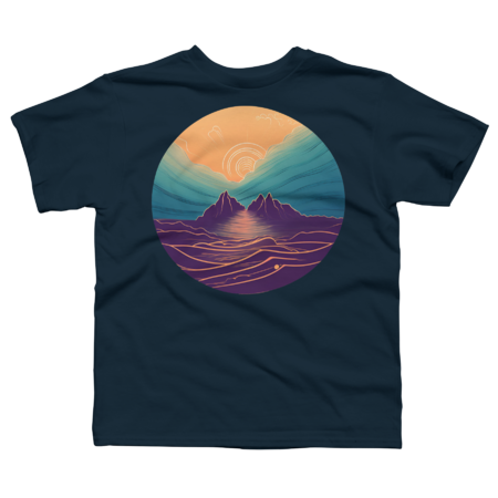 Retro Sunset Wave Mountain by rksbdi