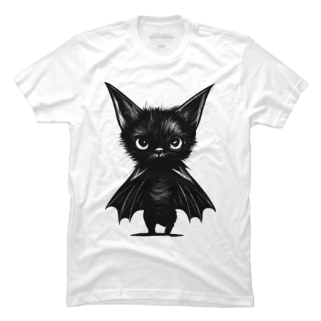 Halloween Black Kitten In Bat  T-Shirt by Bloemsgallery