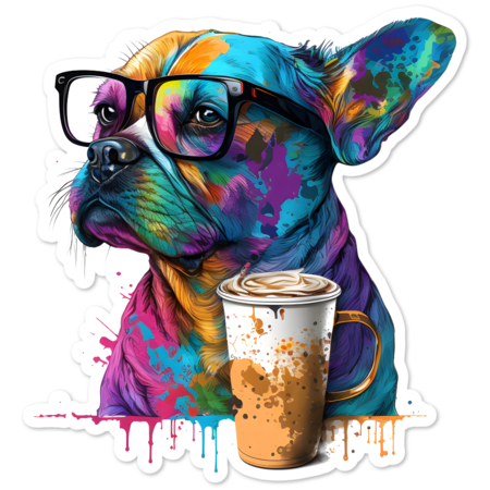 Coffee &amp; Dogs  French bulldog color splash by Otaizart
