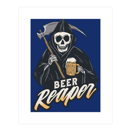 grim reaper drinking beer by Nobelart