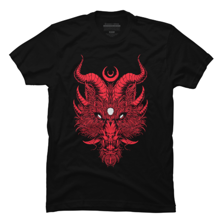 Red Creepy Angry Devil Goat Tattoo by Thedesignest