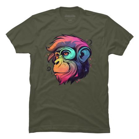 Rainbow Rascal: Funky Primate Head Design by designsbyeggsy