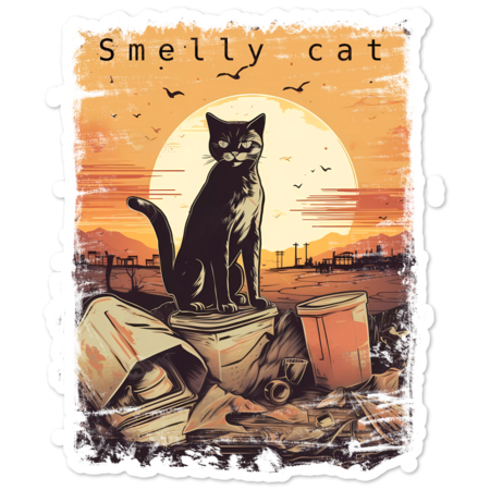 smelly cat, garbage cat by NemfisArt
