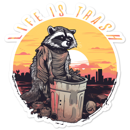 vintage raccoon, trash panda by NemfisArt