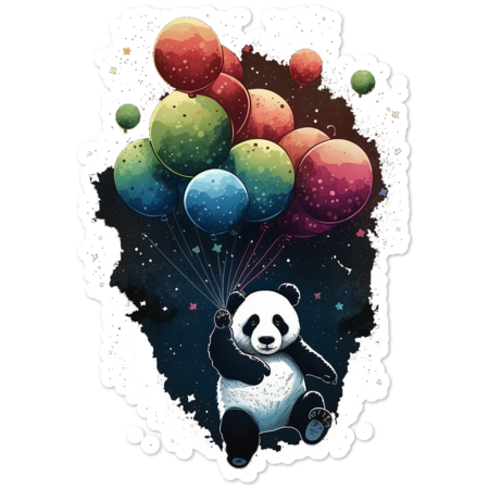 panda with balloons by ballonakos