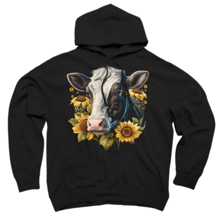 Cute Cow With Sunflowers Cow Lover Graphic by AlexaMerch
