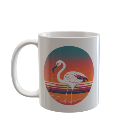 White Flamingo Sunset Retro by rksbdi