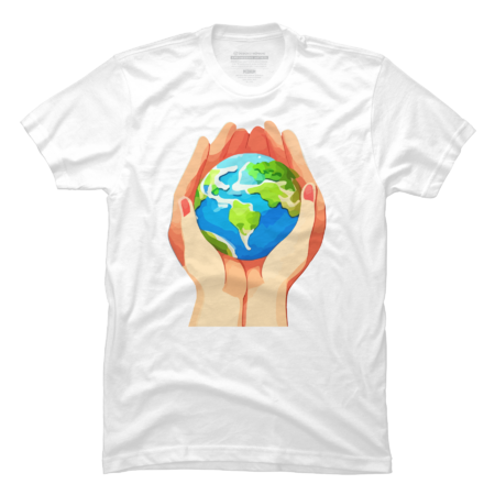 Illustration of hands holding Earth to celebrate Earth Day