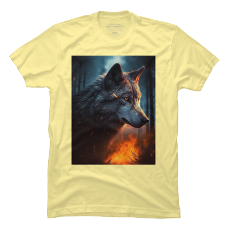 Lone Wolf in the fire forest by VintageStores