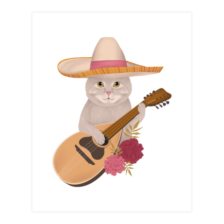 Mexican cat by Adriannaillustrations