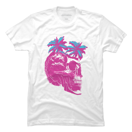 Vaporwave skull,Palm trees by Clipse