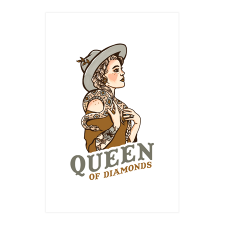 Queen Of Diamonds: Badass Cowgirl &amp; Diamondback Rattlesnake by TheWhiskeyGinger