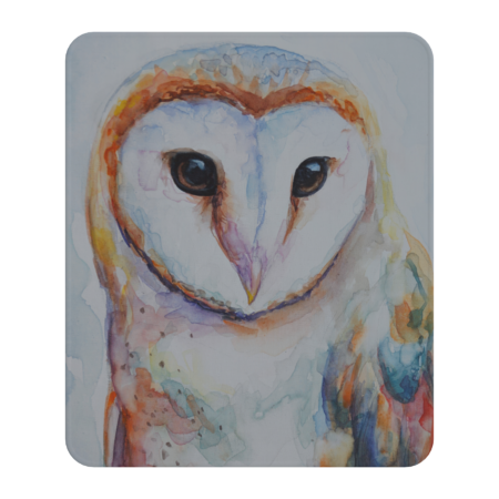 Multicolored owl painted in watercolor. by MariDein